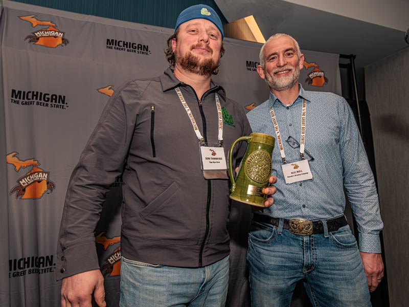 2023 chinook cup second place winners Mark and Sean Trowbridge of Top Hops Farm in Goodrich