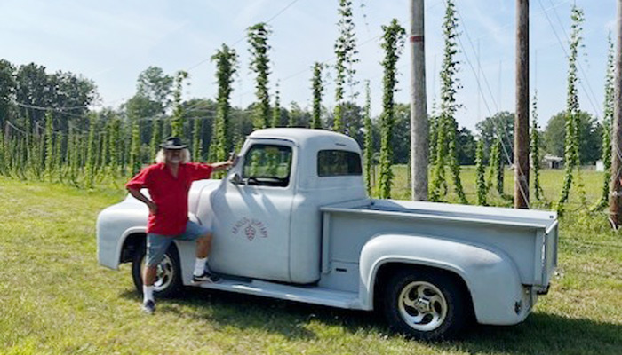 Arnold's Hop Farm with truck